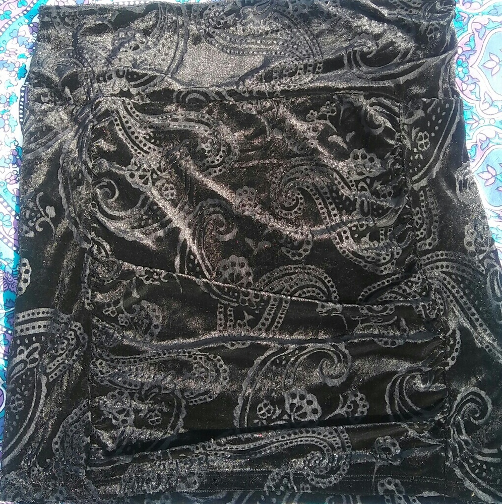 Vintage Free People velvet shirt/mini skirt szM